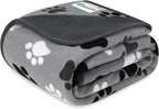PetAmi Waterproof Dog Blanket for Small Medium Dogs Cats, Pee Proof Reversible Cat Blanket for Kitten Puppy, Soft Fleece Washable Pet Throw for Couch Car Crate Liner, 29x40 Paw Print Gray