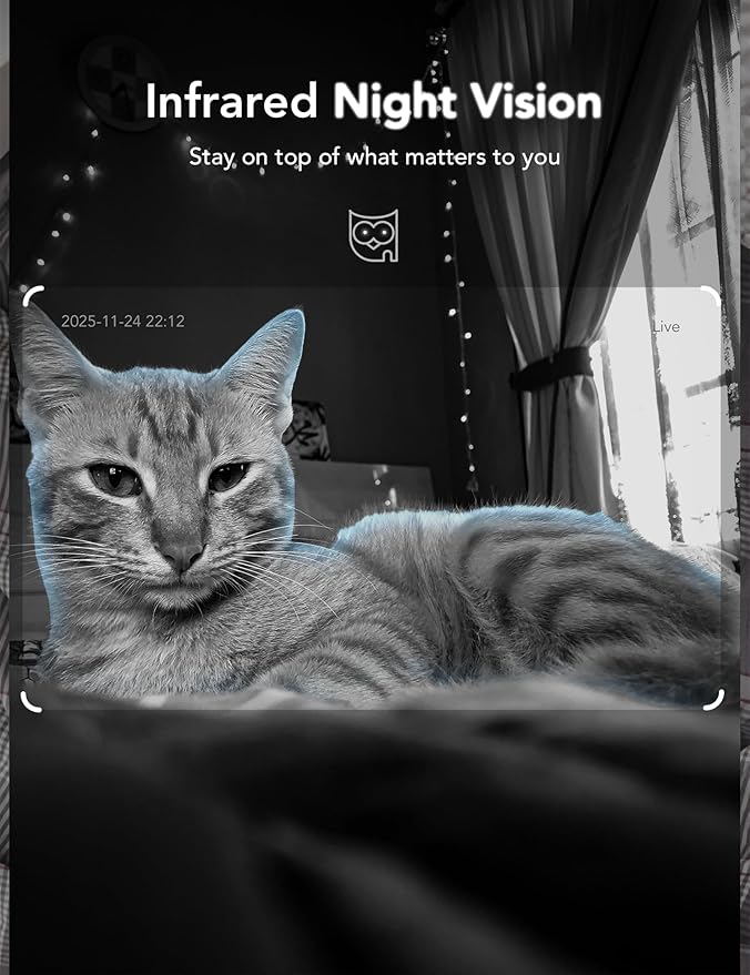 GNCC 2K Indoor Security Camera for Home Wireless, Pet Camera 2.4g/5g WiFi | Mini Dog Cam with Phone App, Motion Detection, Works w/Alexa, Cloud & SD Card Storage, Fixed View, Plug-in