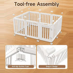 EVERFRONT Dog Playpen with Door - Dog Pen Indoor - Easy Assemble Dog Play Pen - Puppy Playpen, Cat Playpen, Small Animal Playpen, Dog Play Pen Indoors (White, 30", 10 Panels)