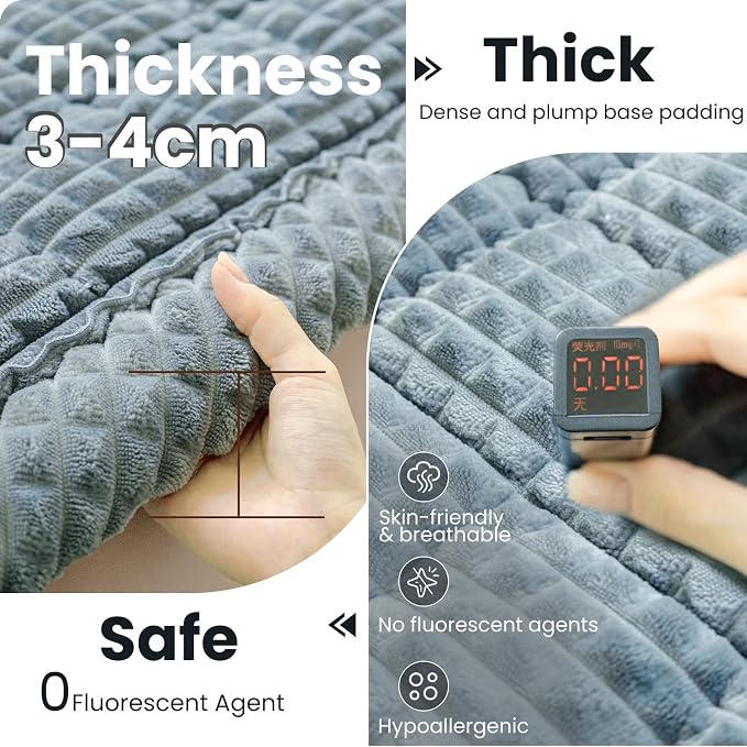 Couch Cover for Dogs Washable, Non Slip Couch Covers for 3 Cushion Sofa Pet Friendly, Fuzzy Pet Couch Cushion Covers for Dog,Thick,Soft for Sofa Protector (Blue Gray, 27.6" x 82.7"/70 x 210cm)