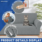 YEMYHOM Couch Cover Latest Jacquard Design High Stretch Sofa Chair Covers for Living Room, Pet Dog Cat Proof Armchair Slipcover Non Slip Elastic Furniture Protector (Small, Begonia Leaf Dark Gray)