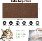 Cat Scratch Furniture Protector, 78.7"x15.8" Cat Scratch Pad for Couch | Trimmable Self-Adhesive DIY Sofa Wall Cats Tower Mat, Replacement Pads from Pet Claws, Dark Brown