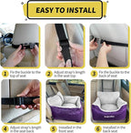 BurgeonNest Dog Car Seat for Small Dogs & Cats Under 25 lbs, Purple
