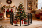 Vantas 160" x 32" Foldable Freestanding Extra Wide Dog Gate with Door,Black | Freestanding Dog Gate for Stairs and Doorways, Renter Friendly No Drill, Extra Wide, Easy Storage, With Support Feet