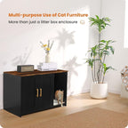 DWANTON Litter Box Enclosure, Wooden Cat Washroom Indoor, 27.6", 107BVV