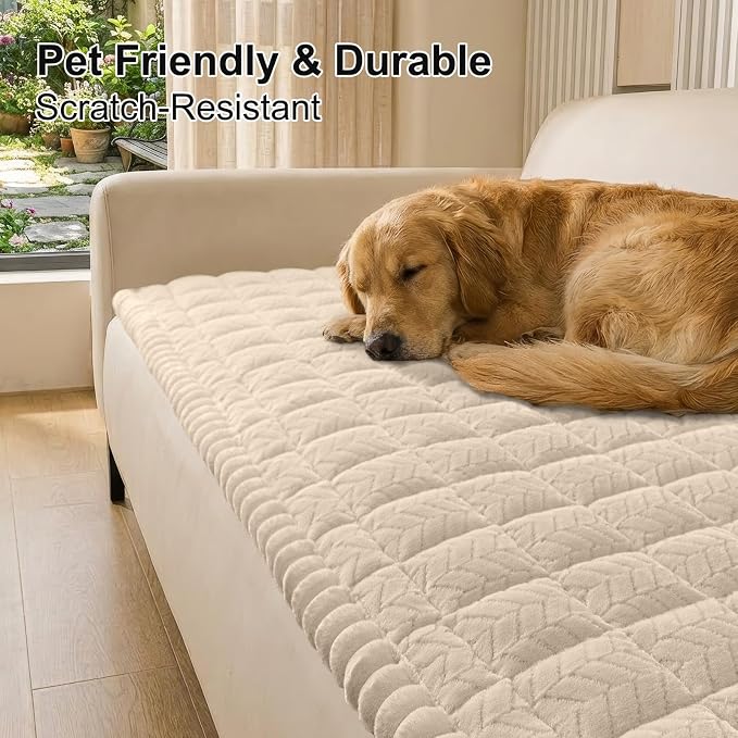 Smiry Couch Cover for Dogs, Non Slip Fuzzy Pet Sofa Covers Washable | Sofa Slipcovers for 3 Cushion Couch, Soft Thick Furniture Protector for Cats Dogs, Against Fur, Dirt, Scratch (27.6"x70.9")