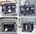 Petprsco Portable Dog Crates for Medium Dogs，32 inch Soft Travel Dog Crate | Collapsible Soft Dog Crate 32"x23"x23" for Medium/Large Dogs with Plush Mat, Fleece Blanket & Foldable Bowl, Indoor/Outdoor