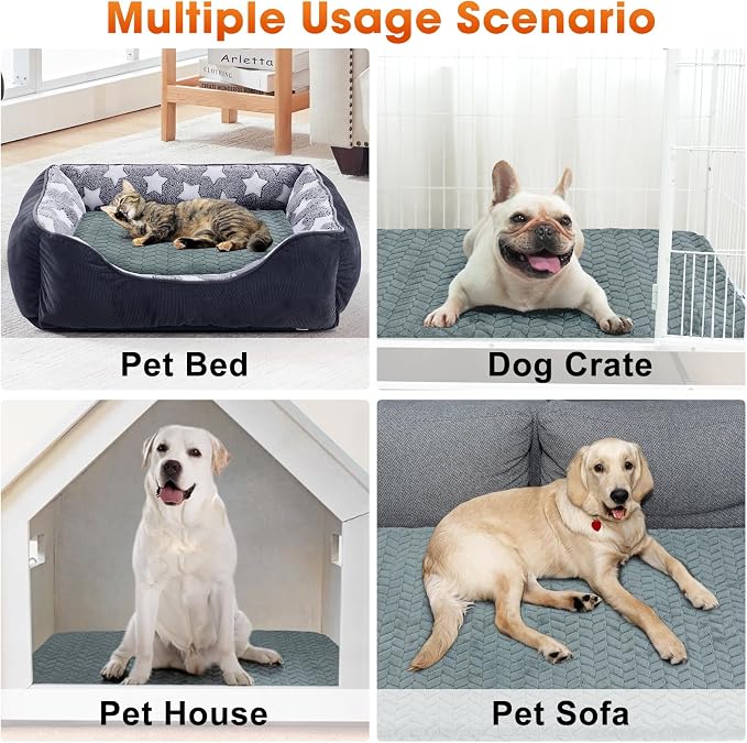 GASUR Heated Dog Bed, 28''x20'' Waterproof Cat Heating Pad with Timer Temperature Adjustable, Indoor Heated Electric Pet Bed for Cats Dogs, Auto Power-Off, Anti-bite Pet Heated Pad, Medium