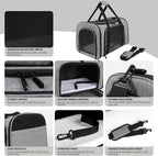 Carriers Soft-Sided Pet Carrier for Medium Large Cats Dogs 15lbs 20lbs,Ventilated Design,Portable Carry Handle,Collapsible Carrier for Kitten Puppy(X-Large,Grey&Black)