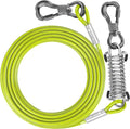 15FT Dog Tie Out Cable Lead with Shock Spring for Medium Large Dogs | Shock-Absorbing; 500LBS Tensile Strength; Strong Stainless Steel Core; 360° Swivel Locking Hook; Anti-Rust Vinyl Coating