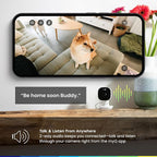 myQ Indoor Plug-in Security Camera Gen 2 – 2K Smart Wi-Fi Camera with Night Vision, Baby and Pet Monitor, Motion Detection and Alerts, 2-Way Audio & App Control