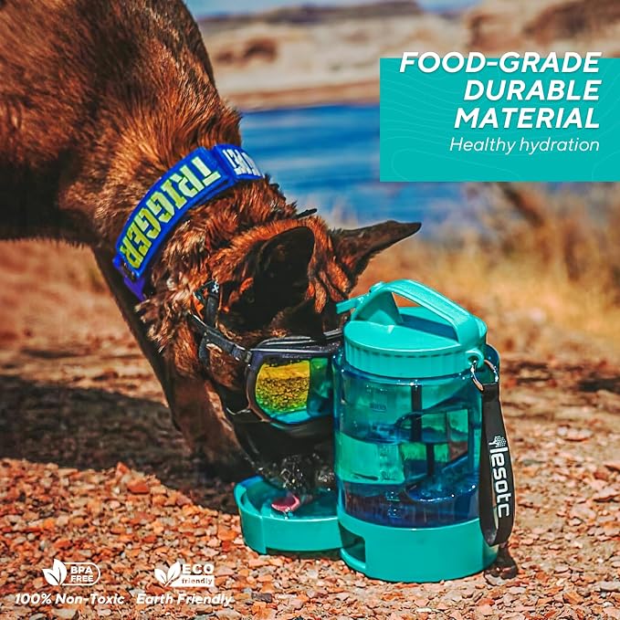 77oz Portable Dog Water Bottle, Large Travel Water Bowls for Dogs Camping Essentials Hiking Park Traveling Beach Walk Accessories, Dog Water Bowl Dispenser with Pull-Out Drinking Bowl, BPA Free