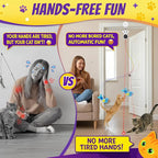 2-in-1 Interactive Laser Pointer Cat Toy & Flying Bird Wand for Indoor Cats | No-Drill Doorway Play with Adjustable Speed, USB Rechargeable, Smart Auto-Pause, Bird & Mouse Attachments