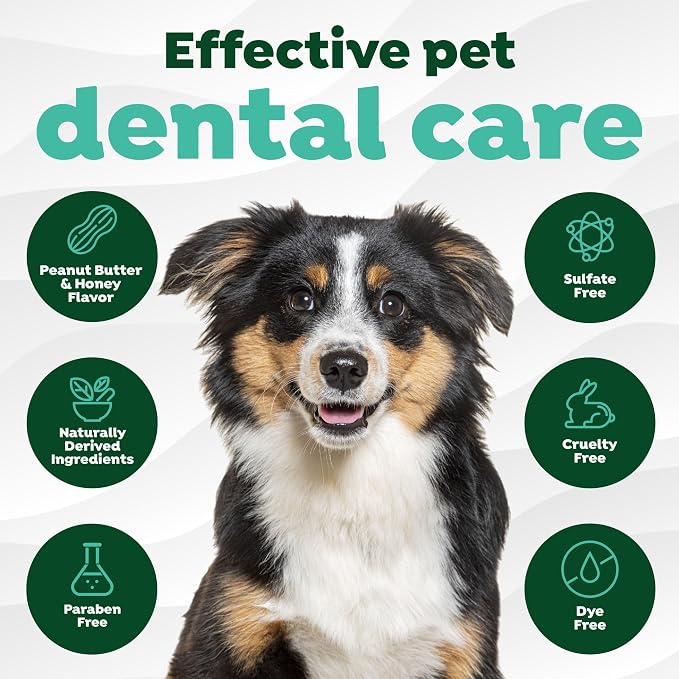 TropiClean Fresh Breath Oral Care Kit - Soft Bristle Finger Toothbrush - Dog Tooth Brushing Kit - Peanut Butter and Honey Flavor Dog Toothpaste