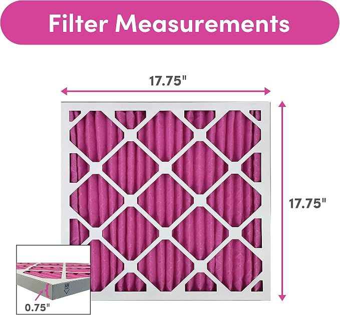 18x18x1 Air Filter by Colorfil | Color Changing Filters for Cat and Dog Odor | MERV 8 Furnace AC Filter for Pet Hair and Dust | 17.75"x17.75"x0.75" Exact Size | Pack of 6