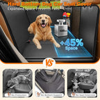 URPOWER Hard Bottom Dog Car Seat Cover for Back Seat, Waterproof Hammock | 400 lbs Support, 45% More Space, PU Leather, Waterproof, Scratch Resistant, Non-Slip, Mesh Window, Dog Seat Belt Included