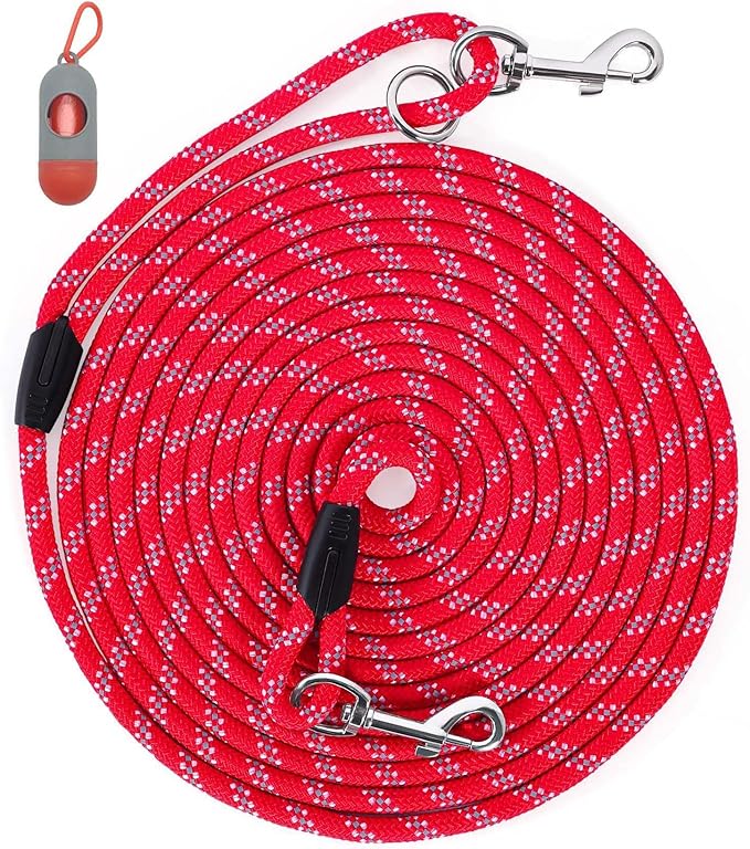 Long Dog Leash for Training 10FT/16FT/20FT/30FT/50FT/100FT, Reflective Tie Out, Heavy Duty Dog Lead for Large, Medium & Small Dogs - Outside Walking, Playing, Camping, Yard