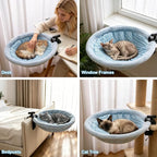 EXPAWLORER Cat Desk Bed - 360° Rotating & Adjustable & Washable Cat Hammock, Soft Dual-Sided Reversible Mat Cattery for Office Desks & Game Tables, 15"x15" Spacious Retreat for Cats,Holds Up to 40lbs
