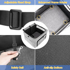 SlowTon Dog Booster Car Seat, Reinforce Metal Frame Safe Pet Car Seat with Seatbelt & Waterproof Pee Pad & Top Cover | Portable Collapsible Puppy Carrier Bag | for Small Medium Dogs Cats up to 15lbs