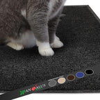 Andalus Large Cat Litter Mat, Pack of 1 - Waterproof, Non-Slip & Easy to Clean Cat Litter Box Mat for Extra Efficient Pet Litter-Trapping, Black (30” X 18”)