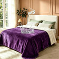 gogobunny Waterproof Bed Blanket, Reversible Sherpa Fleece Throw Blanket for Dog Puppy Cat, Furniture Cover Protects Bed Couch Sofa from Liquid Pee and Pet Fur (Dark Purple, 50x60 inches)