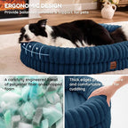 ChiXnuggle Orthopedic Dog Bed, Washable Cover, Faux Fur Bolster Pet Couch | waterproof,egg crate foam,non-slip bottom,for extra large dogs,navy, 41*30*7,dog sofa