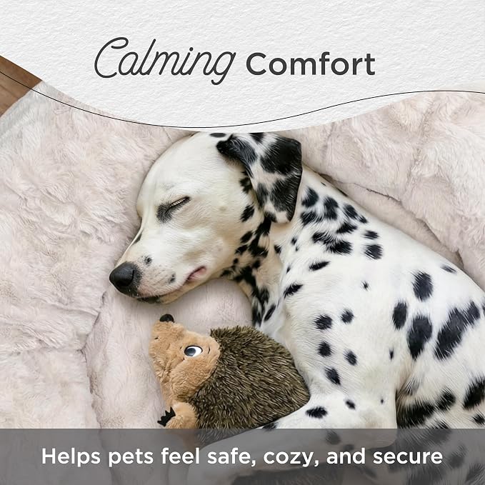 Best Friends by Sheri The Original Calming Donut Dog Bed for Extra-Large Dogs up to 150 lbs, Lux Faux Fur, Gray, 45" x 45"
