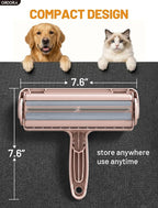 Pet Hair Remover Roller, Reusable Lint Roller for Dog and Cat Hair | Portable Pet Hair Roller with Large Fur Bin for Couches, Bedding, Car, Rugs & Furniture, No Refills or Batteries, Pet Homes