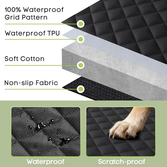 Dog Car Seat Cover for Trucks Ford F150/Chevrolet Silverado 1500 | Ram 1500/GMC Sierra 1500, Waterproof Nonslip Heavy Duty Back Seat Cover for Dogs