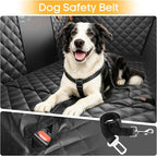PETICON Back Seat Extender for Dogs, Hard Bottom Pet Seat Cover - Supports 400lbs, Waterproof Rear Seat Cover with Mesh Window for Ford/GMC/Chevrolet/Toyota/RAM Crew Cab Trucks&Full-Size