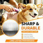 Size 3/4HT Detachable Pet Grooming Clipper Blade with Ceramic Cutter, 19mm 3/4 Inch Cut Length, Silver, Compatible with Andis, Oster A5, Wahl KM10, 1 Pack