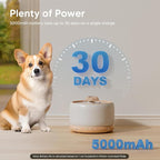 WOPET Wireless Cat Water Fountain, Cordless Ceramic Pet Water Fountain with 5000mAh Rechargeable Battery, 3L/101oz Premium Cat Water Dispenser for Cats & Small Dogs,Ultra Quiet & Triple Filtration