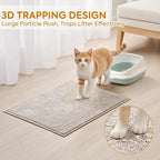 Pieviev Soft Chenille Cat Litter Box Mat, Ultra Absorbent, 36'' x 30'' | Long Plush Chenille Traps Cat Deeply, Waterproof Tpr Anti-Slip Backing, Absorbs Moisture, Machine Washable Cat Mat
