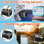 Petskd Top-Expandable Small Pet Carrier 18"x11"x11" Airline Approved | for Delta/American/United Airlines, Lockable Safety Zippers and Anti-Scratch Mesh, Soft-Sided, Pets Under 10 Lbs, Grey