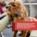 Warren London Copper Greyhound Style Everyday Dog Comb – 7.5" Professional Grooming Comb with Rounded Pins, Fine & Coarse Teeth, Smooth Glide Detangling & Coat Finishing Comb