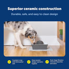 PetSafe Drinkwell Ceramic Pet Water Fountain, Cats & Dogs, Quiet, 70 oz | Encourages Pets to Drink More, Replaceable Carbon Filter, Whisper-Quiet Submersible Pump, Dishwasher Safe