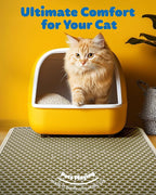 Powools Cat Litter Mat, 30 x 24 in, Waterproof, Non-Slip, Beige | Litter Trapping Mat, Easy to Clean, Litter Box Mat, Urine-Proof, Cat Toilet Training Systems Accessories, Indoor Cats