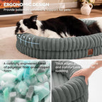 ChiXnuggle Orthopedic Dog Bed, Washable Cover, Faux Fur Bolster Pet Couch | waterproof,egg crate foam,non-slip bottom,for extra large dogs,grey,41*30*7,dog sofa