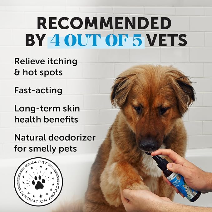 Restore + Soothe Hot Spot Spray for Dogs & Cats – Gentle Dog Skin Spray with Aloe Vera & MicroSilver BG – Soothes Itching, Hot Spots & Irritation – Dog Itch & Hot Spot Remedy for Sensitive Skin – 4oz