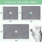 Cat Litter Mat 30" x 21" Waterproof Rubber Litter Box Mat Non-Slip & Soft Litter Trapping Mat Easy to Clean Kitty Litter Mat for Indoor Floor (Medium)