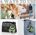 Talltalk 2 Pieces Dog Treat Pouch Pet Dog Poop Holder Dispenser Outdoor Carrier Waste Zipper Pouch with Metal Button for Most Leash (Green, Black)