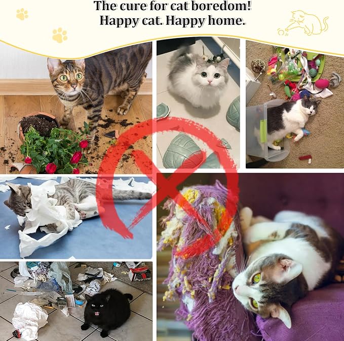 Ownpets 2-in-1 Cat Tunnel Large Lollipop Collapsible Cave Plush,12"D, Beige | Foldable Tunnel Bed, Fluffy Ball, Multi-Exit Maze, For Cats Kittens Puppies Rabbits, Soft Plush, Easy Store, Cozy Hiding Spot