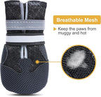 Dimicoo Breathable Dog Boots for Medium Large Dogs,Non-Slip Dog Shoes for Summer Hot Pavement,Lightweight Paw Protector Dog Booties for Outdoor & Indoor Hardwood Floors