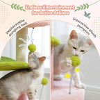 PAWZ Road Flower Cat Tree 32" Small Cat Tower with Curved Perch Bed | Colorful Cat Tower with Cozy Condo, Curved Perch,Toy Balls & Sisal Scratching Post,Small Cat Tower for Small Cats & kittens