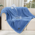 Luciphia Waterproof Blanket for Large Dog, Reversible Sherpa Couch Cover | waterproof pet blanket sherpa fleece reversible couch cover bed protector car from spills scratches, Blue 65" x 57"