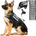 Service Dog Vest Harness and Leash Set+10 Patches,No Pull&Easy Walk Reflective Dog Harness with Soft Padded Handle for Training/Everyday,Fit Small/Medium/Large/Extra-Large Dogs(Black XL) | No Pull&Adjustable Reflective Dog Harness Large Sized,Dog Leash...
