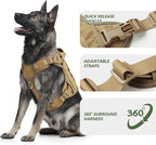 WINGOIN Tactical Dog Harness for Small Dogs,Heavy Duty No Pull Dog Harness | with Handle,Adjustable Reflective,Military K9 Style,Big Size Dog Vest,for German Shepherd,for Walking Training Hunting