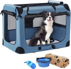 Petprsco Portable Dog Crates for Medium Dogs，32 inch Soft Travel Dog Crate | Collapsible Soft Dog Crate 32"x23"x23" for Medium/Large Dogs with Plush Mat, Fleece Blanket & Foldable Bowl, Indoor/Outdoor