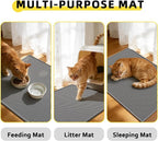 Cat Litter Mat, 30"x24", Waterproof, Easy to Clean (Grey-1Pack) | Double-Layer Honeycomb for Effective Litter Trapping, Premium Durable EVA, Non-Slip, Paw-Friendly Soft Surface