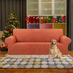 Stretch Couch Covers for Sofa, 3 Cushion Slipcover,Pureed Pumpkin | 1-Piece Washable Sofa Cover Pet Friendly(78"-94") Furniture Protector Soft Jacquard, Elastic Bottom for Dogs & Kids